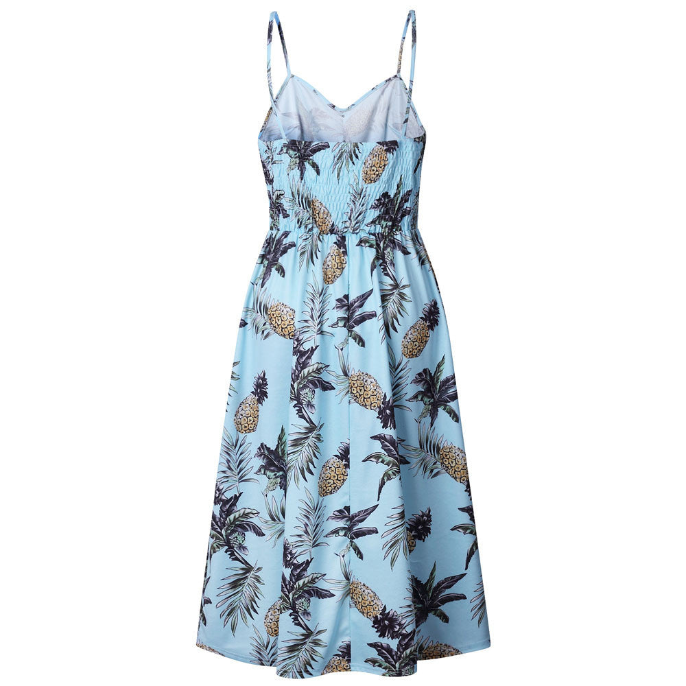 Princess Pineapple Print Dress - Capacina