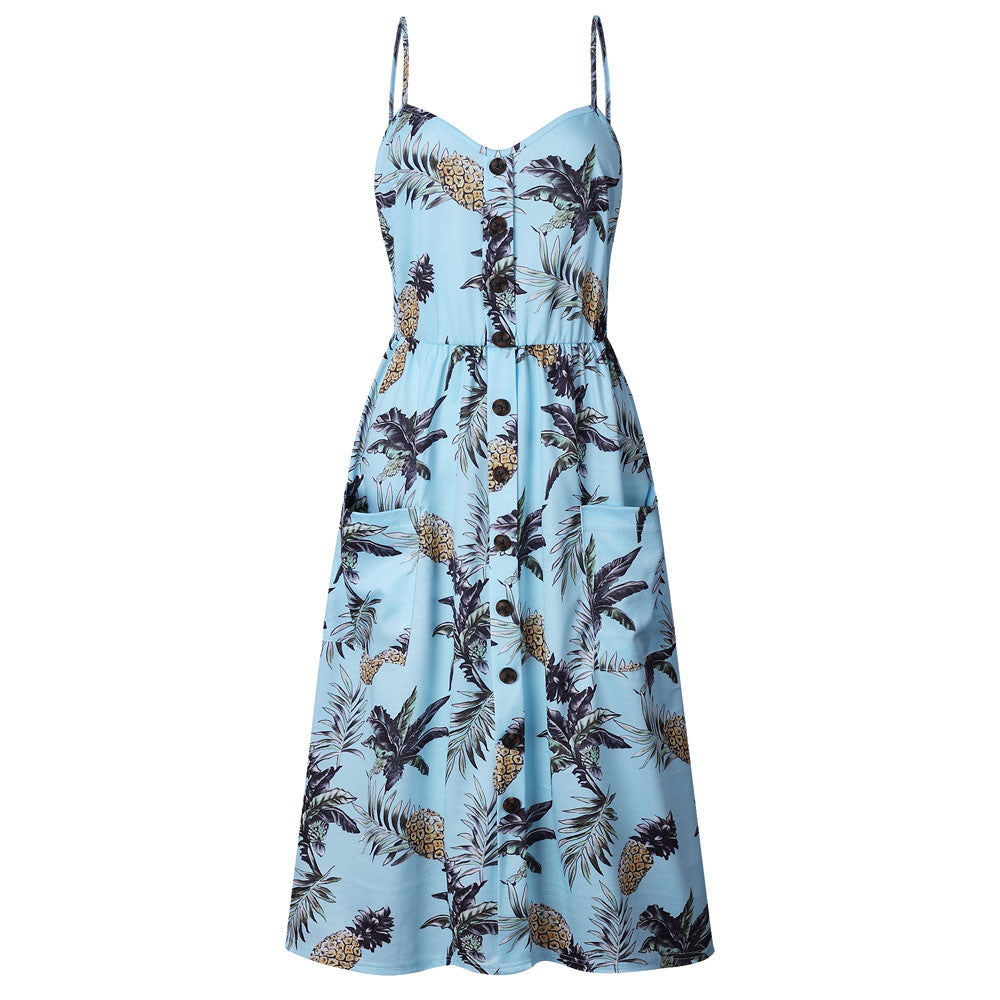 Princess Pineapple Print Dress - Capacina